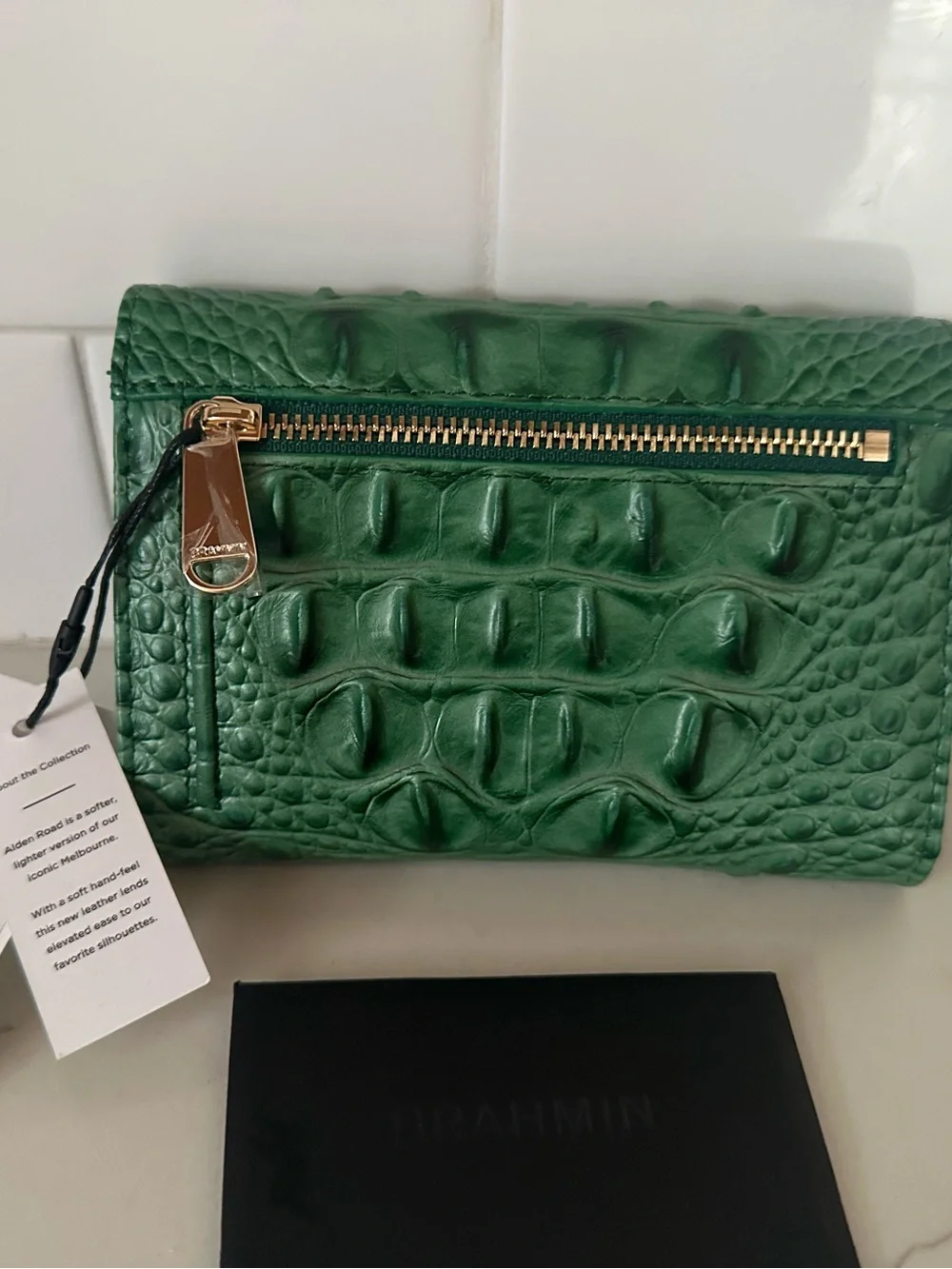 Brahmin kerra soft leather palm walet genuine leather